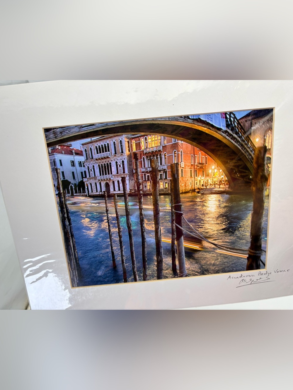 Academia Bridge, Grand Canal,  Venice Photography Art - Matted, Signed and Dated